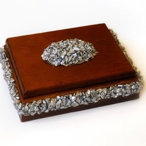 Vintage 1940’s Jewelry Box with raw stone accents